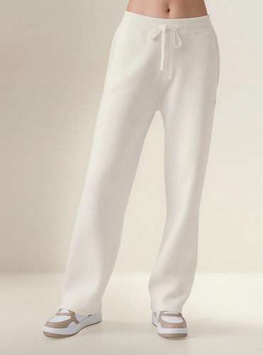 Alo Yoga Pantalon Recto Oversized - Original Beige Scholar Straight S - 4
