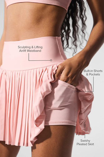 Alo Yoga Pollera Grand Slam Tennis Skirt Rosa Grand Slam Xs - 2