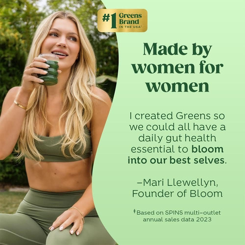 Bloom Nutrition - Super Greens En Polvo Salud Digestiva Mango