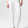 Alo Yoga Calza Airbrush Talle Alto | Modelo Heart Throb Blanco Tecnología Airbrush Fabric 12 - 14