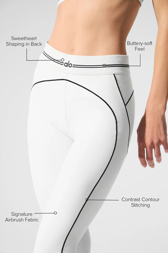 Alo Yoga Calza Deportiva Airbrush High-waist Heart Throb Leg Blanco Throb Leg 4 - 6