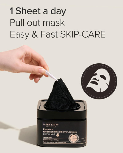 Mary & May Idebenone Blackberry Complex Essence Mask Facial Seca
