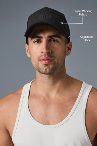 Alo Yoga Gorra Performance District Trucker Original Negro Talle Unica Performance District Trucker