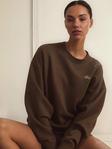 Alo Yoga Campera Accolade Crew Neck Buzo Marrón Oscuro Xl - 16 Accolade Crew Neck