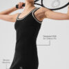 Alo Yoga Vestido Deportivo Tennis Club Sweaters 100% Algodón Negro Ribetes Canalé Xl - 16