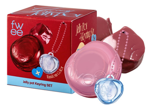 Fwee Labial De Gelatina Brillante + Llavero- Labios Y Rubor Glaseado Rosado