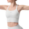 Alo Yoga Musculosa Deportivo Seamless Ribbed Bra Tank Blanco Textura Acanalada Ribbed S - 32