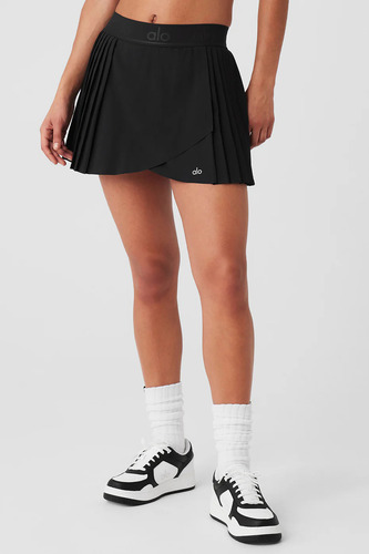 Alo Yoga Pollera Deportivo Actitud Aces Tennis Skirt Negro Xl - 16