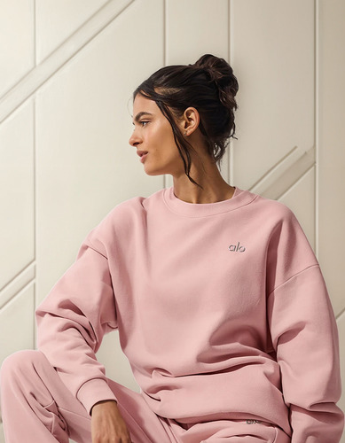 Alo Yoga Campera Accolade Crew Neck Buzo Rosa Xs - 2 Accolade Crew Neck