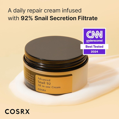 Cosrx Crema Reparadora Facial Con Baba De Caracol 92% | 100 Sensible Día/noche