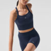 Alo Yoga Musculosa Deportivo Seamless Ribbed Bra Tank Azul Marino Seamless Rbbed M - 34