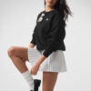 Alo Yoga Remera Ccolade Crew Neck Pullover Suéter De French Negro French Terry Con Textura Lisa Por Fuera Y Afelpada Por Dentro S - 32