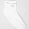 Alo Yoga Medias Unisex Half-crew Throwback Sock Color Beige Blanco Con Gris Throwback L