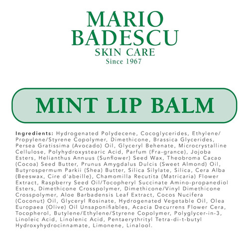 Mario Badescu Mint Lip Balm Hidratación Profunda Labial