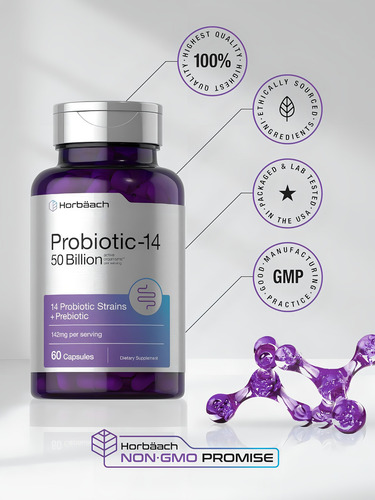 Probiotic-14 142 Mg Y Prebiotic X 60 Caps Horbaach Usa