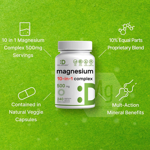 Deal Supplemen Magnesium 10 En 1 Complex Alta Absorción Sin Sabor