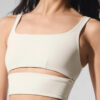 Alo Yoga Top Deportivo Slit Bra Textura Acanalada Beige Slit Bra S