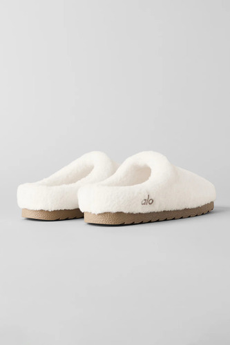 Alo Yoga Pantuflas Ojotas Recovery Slipper Comodidad Total Blanco Sherpa Recovery Slipper 40 Ar