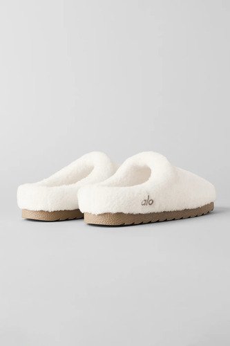 Alo Yoga Pantuflas Ojotas Recovery Slipper  Comodidad Total Blanco Sherpa Recovery Slipper 41 Ar