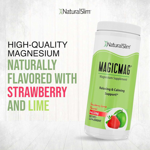Naturalslim Magicmag Polvo De Citrato De Magnesio Puro Frutilla Y Limón
