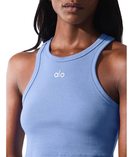 Musculosa Alo Yoga Original Azul Acero Aspire Tank M Lisa