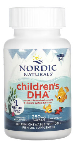 Aceite De Pescado Omega 3s Dha 250mg Niños Nordic Naturals Frutilla