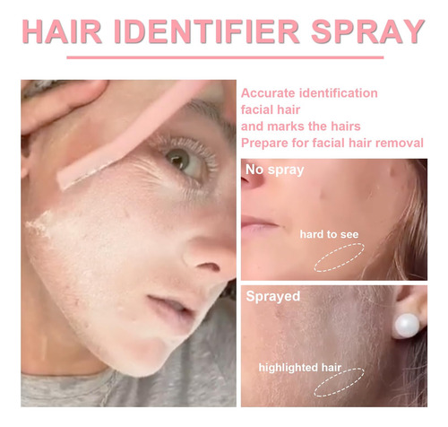 Spray Identificador De Vello Facial Lemonsac Depilación Pr Blanco