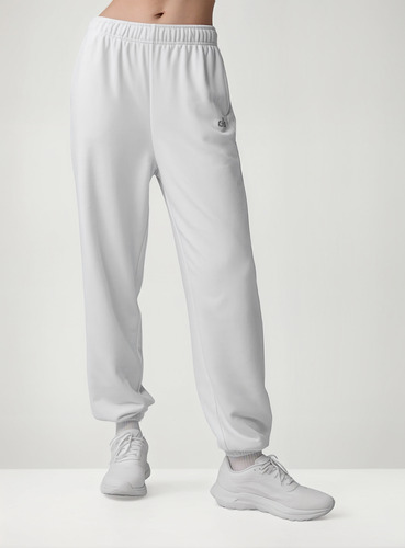 Alo Yoga Pantalón Jogger Deporti Accolade Sweatpant Unisex Blanco French Terry L - 12