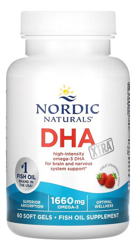 Omega 3 Dha Xtra Nordic Naturals 60 Caps Sabor Frutilla
