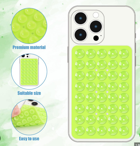 Sopapa Soportes De Silicona Telefono Con Agarre Adhesivo Verde Lima Ventosas De Doble Cara