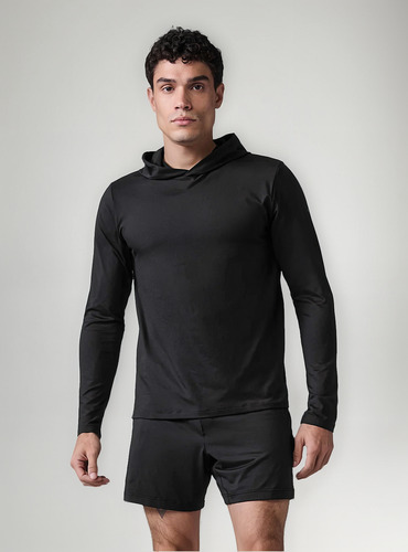 Alo Yoga Remera De Manga Larga Con Capucha Para Hombre Conqu Negro Conquer Reform 2xl Lisa