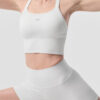 Alo Yoga Musculosa Deportivo Seamless Ribbed Bra Tank Blanco Textura Acanalada Ribbed S - 32