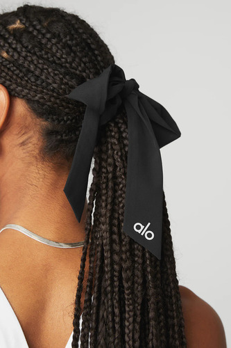 Alo Yoga Knots Tie Scrunchie Colita De Cabello Negro Love Knots Tie