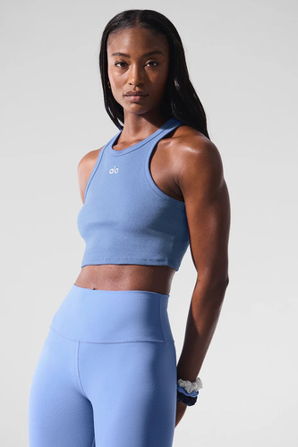 Musculosa Alo Yoga Original Azul Acero Aspire Tank M Lisa