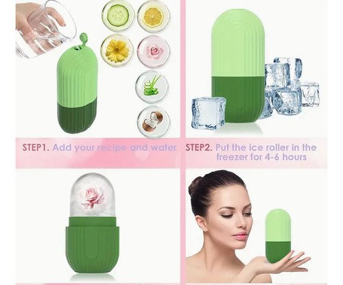 Rodillo Facial De Silicona Genérico Ice Face Roller Verde - Imagen 4