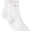 Medias Alo Yoga Originales Throwback Sock Blanco Y Beige Unisex Half-crew M