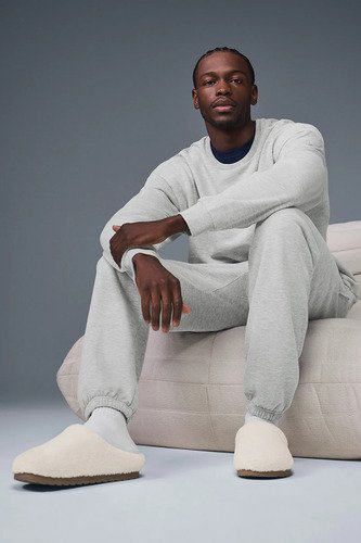 Alo Yoga Pantuflas Ojotas Recovery Slipper  Comodidad Total Blanco Sherpa Recovery Slipper 41 Ar