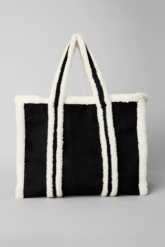 Alo Yoga - Bolsa Tote Winterfun Suave Tejido Tipo Gamuza Negro Y Blanco Tejido Tipo Gamuza Acabado Suede-like Metálicos En Acabado Plateado Mate Negro