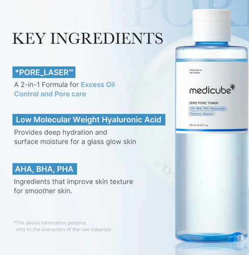 Medicube Zero Pore Tonico Facial Reductor De Poros E Hidrata Normal Grasa Mixta Sensible Día/noche
