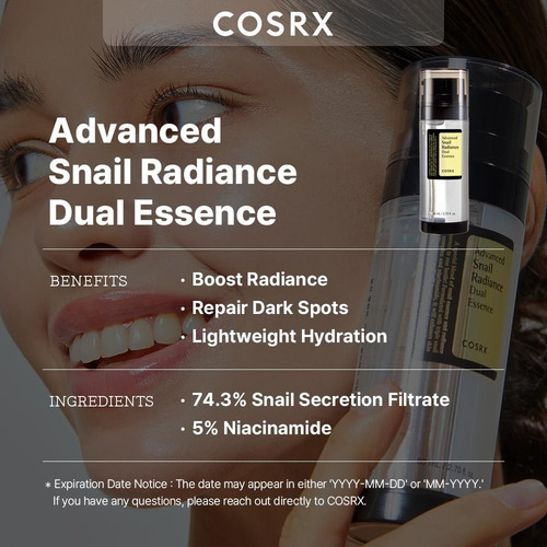 Cosrx Advanced Snail Radiance Dual Essence Niacinamida 80ml