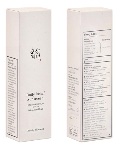 Beauty Of Joseon - Daily Relief Sunscreen, Spf 40, 50 Ml