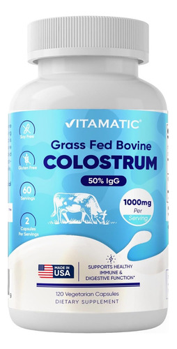 Suplemento De Calostro Bovino De 1000 Mg 50% Igg Más Alto Sabor Sin Sabor