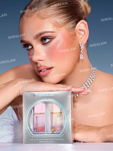 Sheglam Festive Glow Gift Set Líptick Rose Ritual & Glass H Ritual De Rosa Y Corazón De Cristal