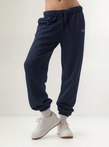 Alo Yoga Pantalón Jogger Deporti Accolade Sweatpant Unisex Azul Marino French Terry M - 8