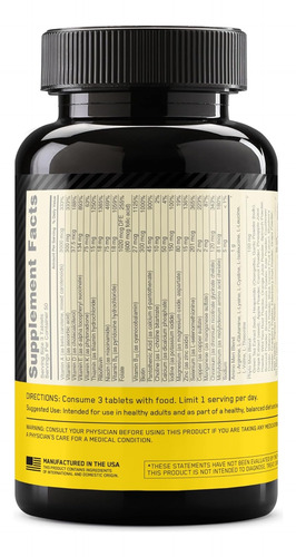 Multivitamínico Diario Opti-men Energía, Defensa Rendimient Sin Sabor