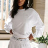Alo Yoga Remera Ccolade Crew Neck Pullover Suéter De French Blanco French Terry Con Textura Lisa Por Fuera Y Afelpada Por Dentro L - 36