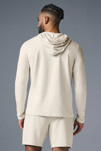 Alo Yoga Remera De Manga Larga Con Capucha Para Hombre Conqu Bone Conquer Reform Long M Lisa