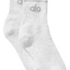 Alo Yoga Medias Unisex Half-crew Throwback Sock Color Beige Gris Claro Unisex Half-crew Throwback M