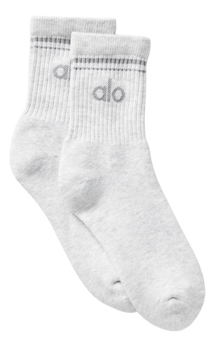Alo Yoga Medias Unisex Half-crew Throwback Sock Color Beige Gris Claro Unisex Half-crew Throwback M