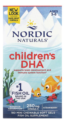 Aceite De Pescado Omega 3s Dha 250mg Niños Nordic Naturals Frutilla